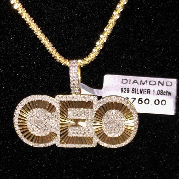 REAL DIAMOND CEO pendant charm custom NOT CZ SALE! - Picture 4 of 8